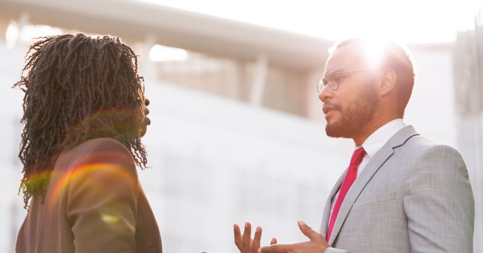 A person who is getting divorce discussing her options to prepare financially